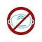 Cancel quarantine icon. Crossed out medical mask in round. Flat illustration of removing ban, ending pandemic. Color isolated