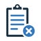 Cancel, reject report icon. Editable vector isolated on a white background