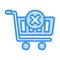 Cancel Shopping icon in blue style for any projects