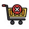 Cancel Shopping icon in filled line style for any projects