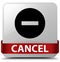 Cancel white square button red ribbon in middle