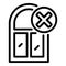 Cancel window installation icon, outline style