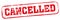 Cancelled grunge rubber ink stamp icon shape.