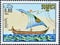 Cancelled postage stamp printed by Cambodia, that shows Knarr sailing ship