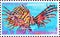 Cancelled postage stamp printed by Equatorial Guinea, that shows The red lionfish