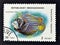 Cancelled postage stamp printed by Madagascar, that shows Emperor Angelfish