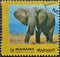 Cancelled postage stamp printed by Manama, that shows Elephant