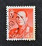 Cancelled postage stamp printed by Norway, that shows portrait of King Olav V