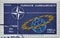 Cancelled postage stamp printed by Turkey, that shows NATO symbols