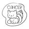 Cancer astrological zodiac sign with cute cat character. Cancer vector illustration on white background
