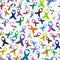 Cancer awareness various color and shiny ribbons for help seamless pattern eps10