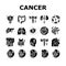 cancer breast health medical icons set vector