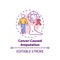 Cancer-caused amputation concept icon