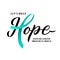 Cancer hope. Ovarian Cancer Awareness Label. Vector Tamplate with Teal Ribbon - Symbol of Cancer Fight