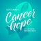 Cancer hope. Ovarian Cancer Awareness Label. Vector Tamplate with Teal Ribbon - Symbol of Cancer Fight