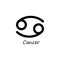 Cancer icon. Zodiac line black symbol. Vector isolated