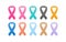 Cancer ribbon. set of realistic vector awareness ribbons. World Cancer Day