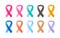 Cancer ribbon. set of realistic vector awareness ribbons. World Cancer Day