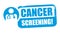Cancer screening. Blue Stamp - vector illustration