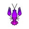 Cancer star sign Crayfish astrological symbol, logo, emblem. Thin line geometric illustration. Outline vector zodiac symbol