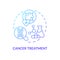 Cancer treatment blue gradient concept icon