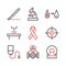 Cancer Treatment Centers. Clinic line icons. Oncology symbols. Vector signs.