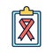 Cancer treatment color line icon. Palliative care, hospice Isolated vector element. Outline pictogram for web page