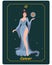 Cancer zodiac sign, a magical woman in a blue dress and a sphere with cancer on a background with stars. Poster, illustration