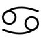 Cancer zodiac symbol crawfish sign icon black color illustration flat style simple image