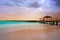 Cancun Caracol beach sunset in Mexico