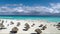 Cancun city, Zona Hotelera, Caribbean sandy blue water beach, vacation resort destination in Yucatan, Mexico