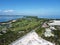 Cancun golf course and lagoon aerial view, Quintana Roo, Mexico