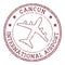 Cancun International Airport stamp.