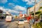 CANCUN, MEXICO - JANUARY 10, 2018: Unidentified people at outdoors enjoying the Cancun`s hotel zone surrounding of