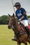 CANCUN, MEXICO - JULY 8, 2018: Argentinean polo player on purebred horse