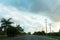 Cancun road with dramatic sky