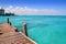 Cancun wood pier tropical Caribbean sea