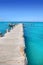 Cancun wood pier in tropical Caribbean sea