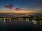 CancÃºn Island Sunset: Colorful Sky and Lagoon Reflections
