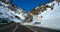 Candanchu road signal in Huesc Pyrenees Spain