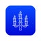 Candelabra candle icon blue vector