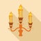 Candelabra candle icon, flat style