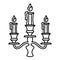 Candelabra candle icon, outline style