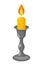 Candelabrum with flaming candle