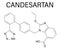 Candesartan molecule. Skeletal formula.