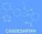 Candesartan molecule. Skeletal formula.