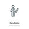Candidate outline vector icon. Thin line black candidate icon, flat vector simple element illustration from editable human