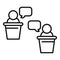 Candidate speech icon outline vector. Democracy vote