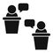 Candidate speech icon simple vector. Democracy vote