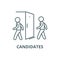 Candidates for the vacancy line icon, vector. Candidates for the vacancy outline sign, concept symbol, flat illustration